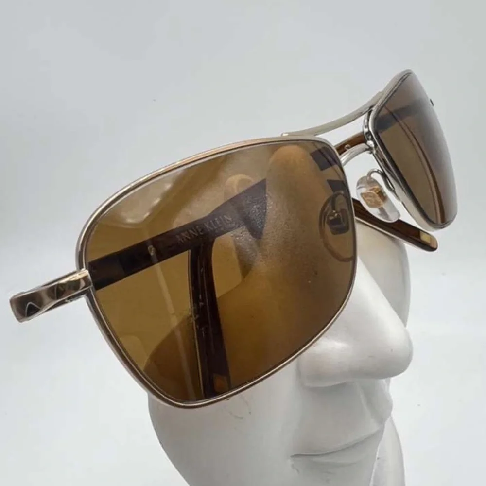 Anne Klein Brown Tan Aviator Sunglasses Frames AK4124 - Picture 2 of 6